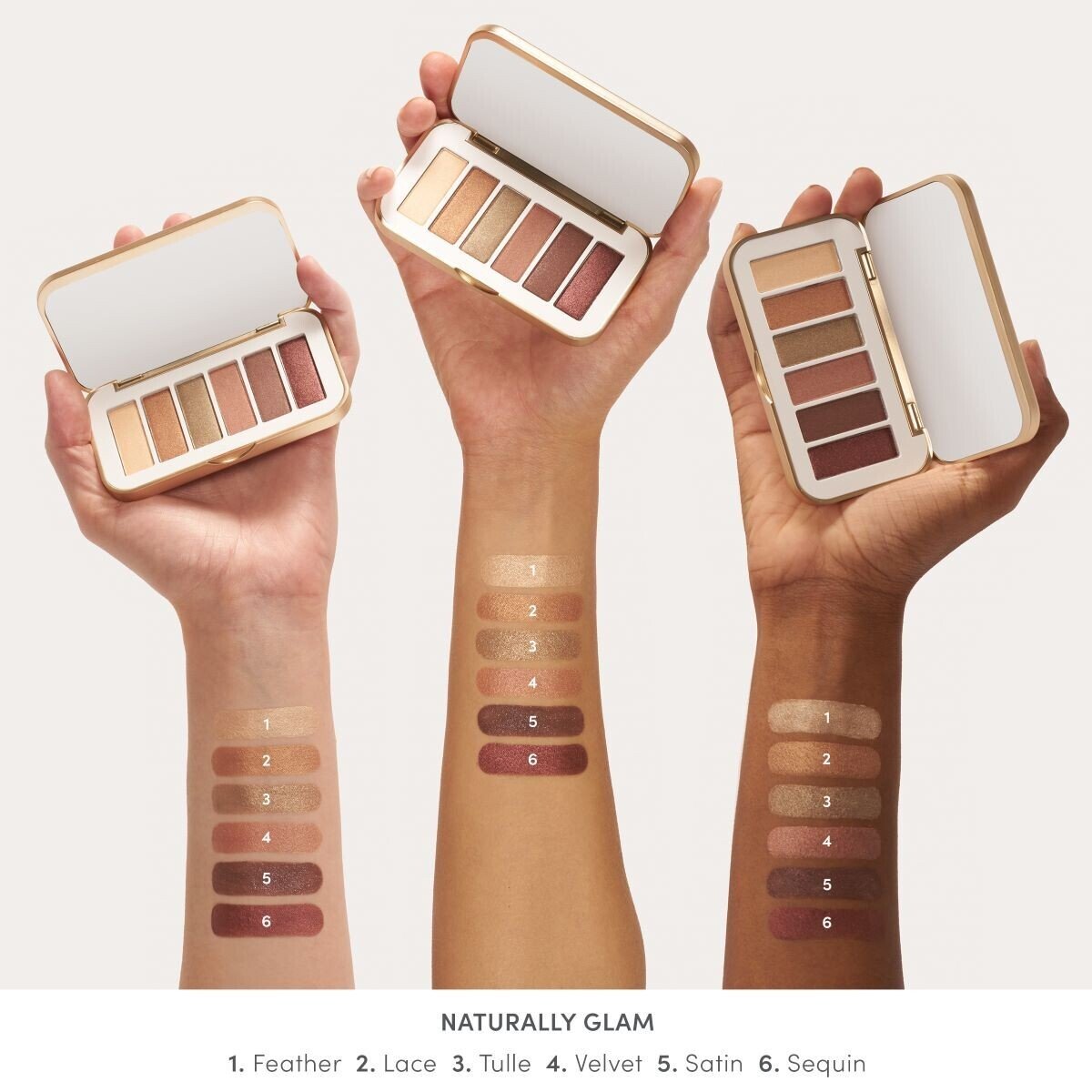 Jane Iredale PurePressed Eye Shadow Palette, shade Naturally Glam, swatch