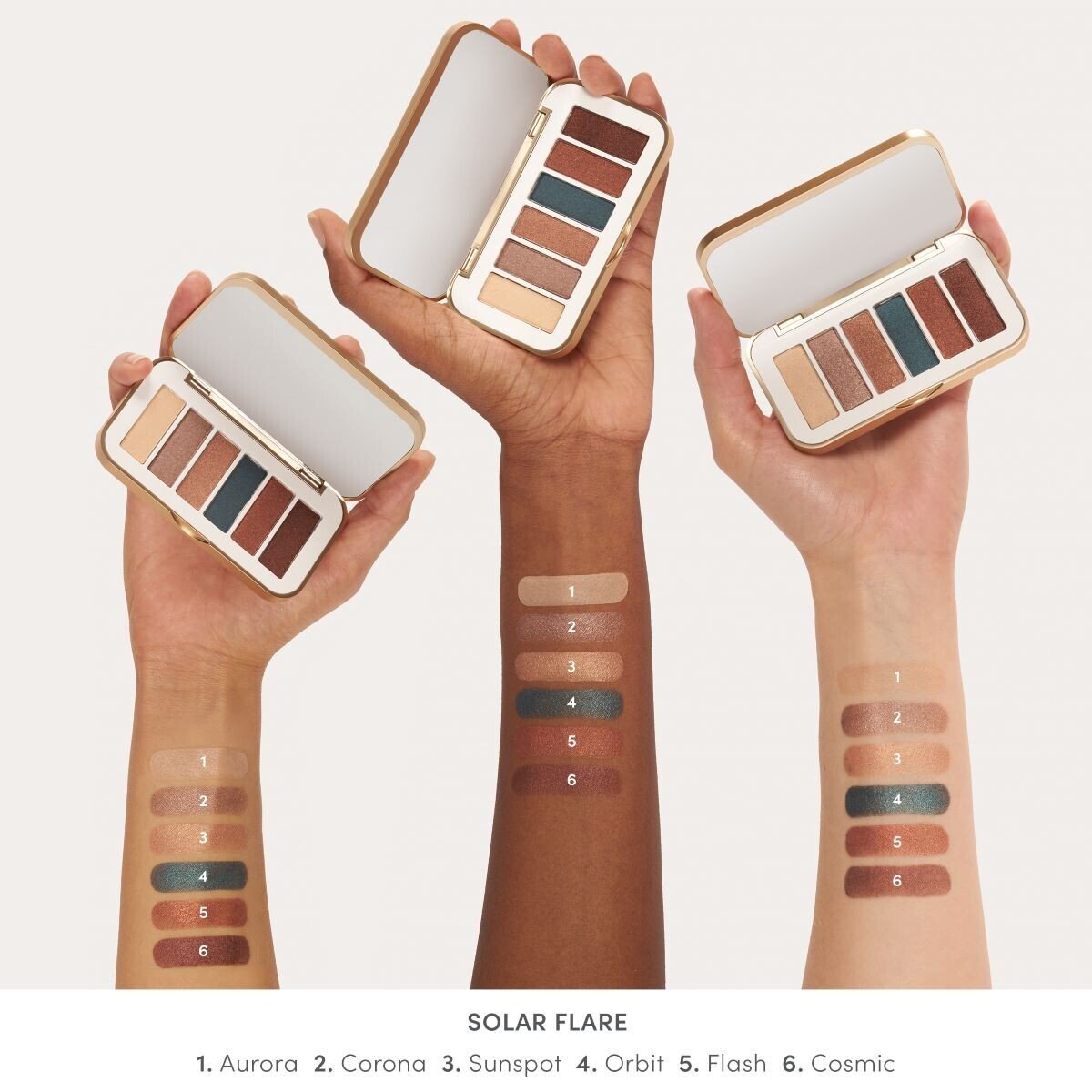 Jane Iredale PurePressed Eye Shadow Palette, shade Solar Flare, swatch