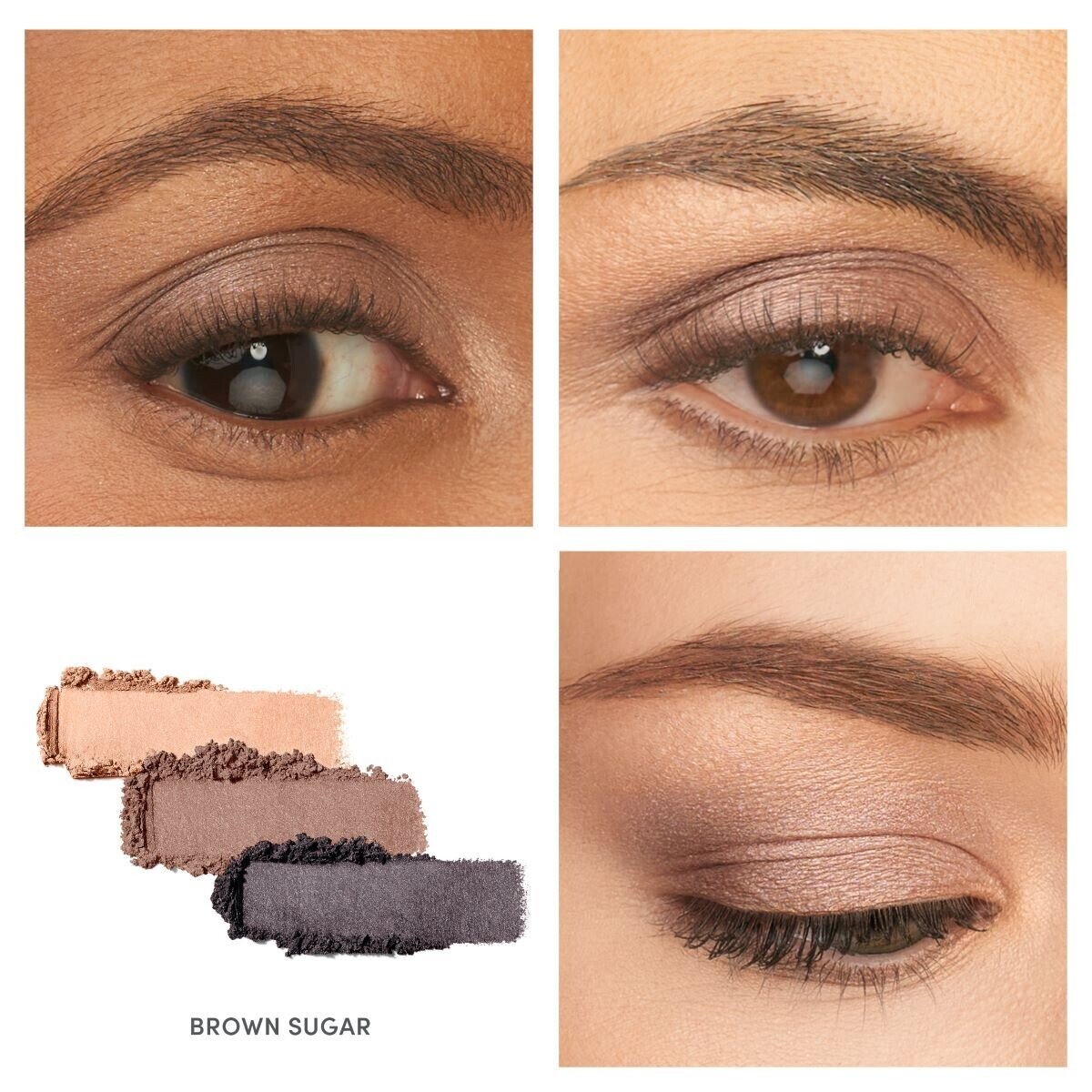 Jane Iredale PurePressed Eye Shadow Triple, shade Brown Sugar, tube