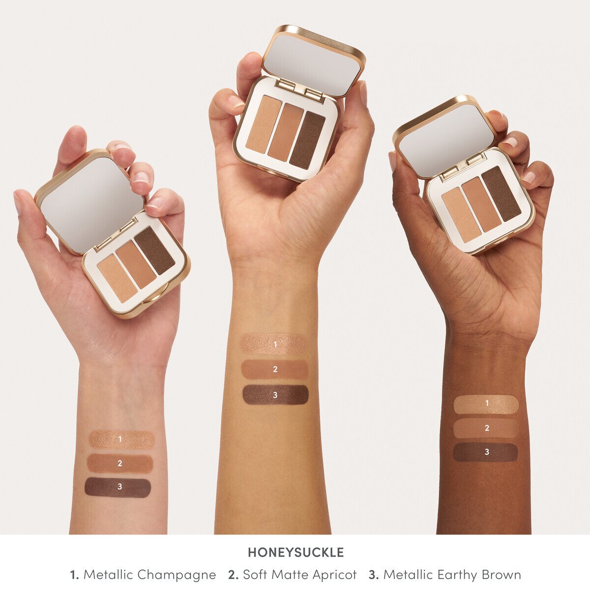 Jane Iredale PurePressed Eye Shadow Triple, shade Honeysuckle, tube