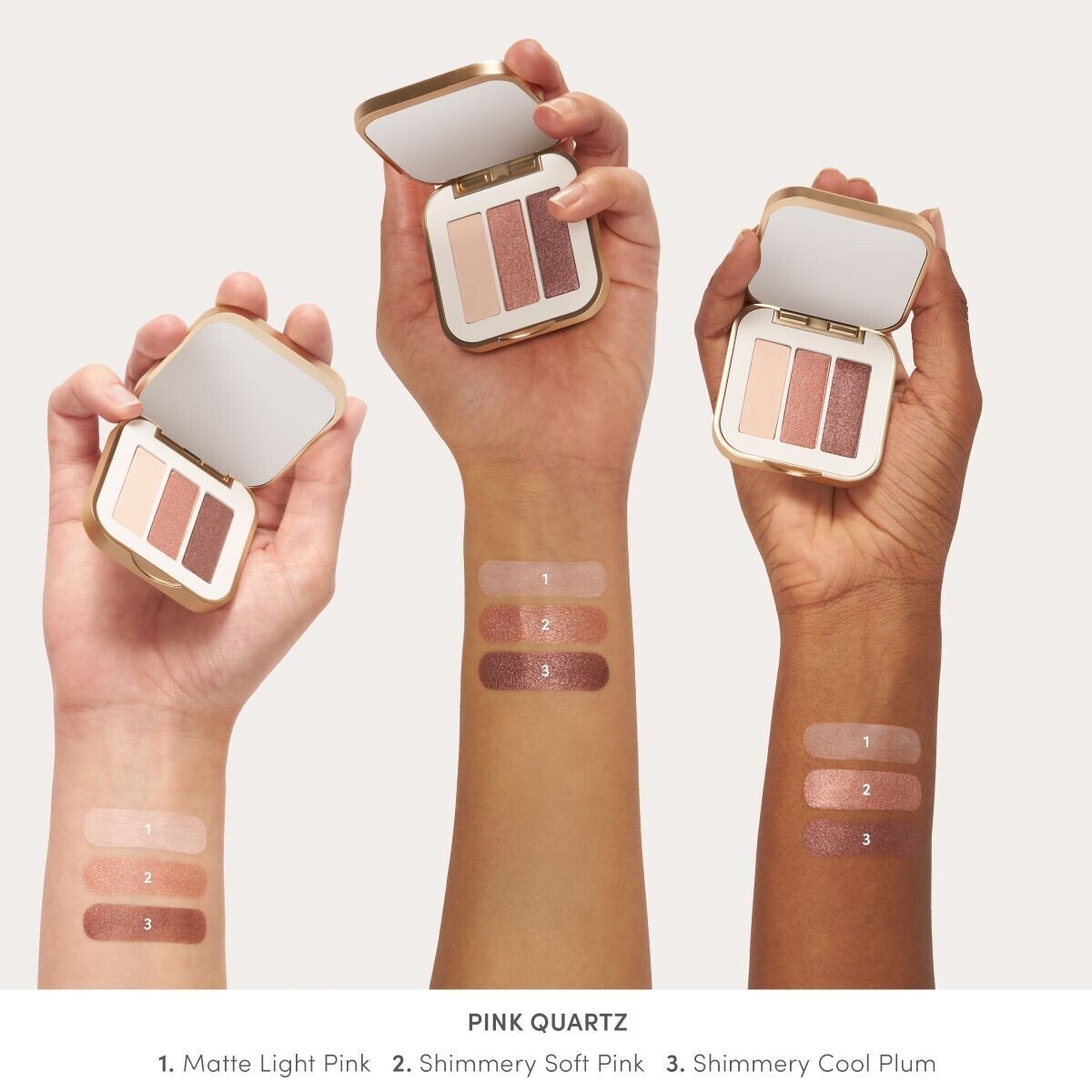 Jane Iredale PurePressed Eye Shadow Triple, shade Pink Quartz, swatch