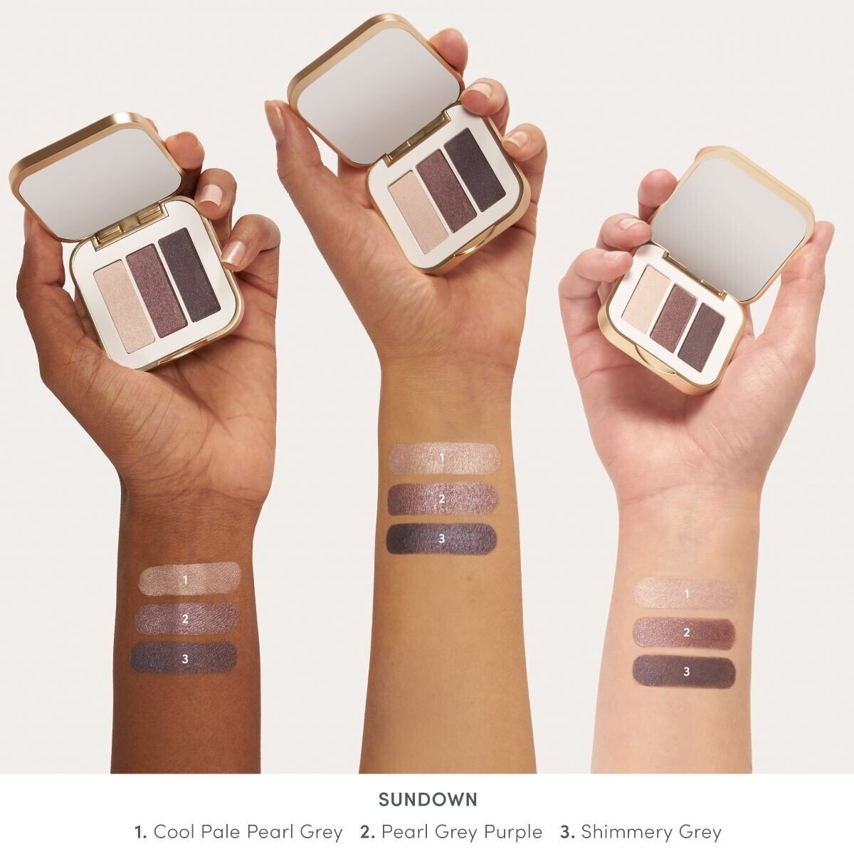 Jane Iredale PurePressed Eye Shadow Triple, shade Sundown, swatch