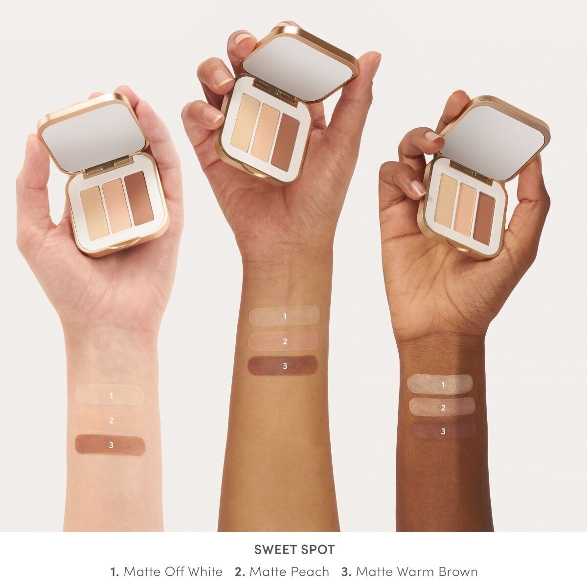 Jane Iredale PurePressed Eye Shadow Triple, shade Sweet Spot, swatch