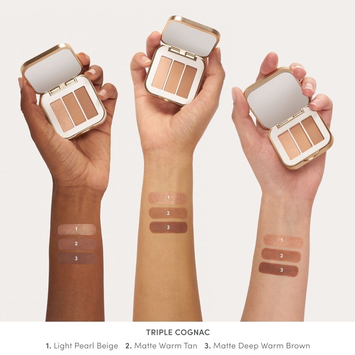 Jane Iredale PurePressed Eye Shadow Triple, shade Triple Cognac, swatch