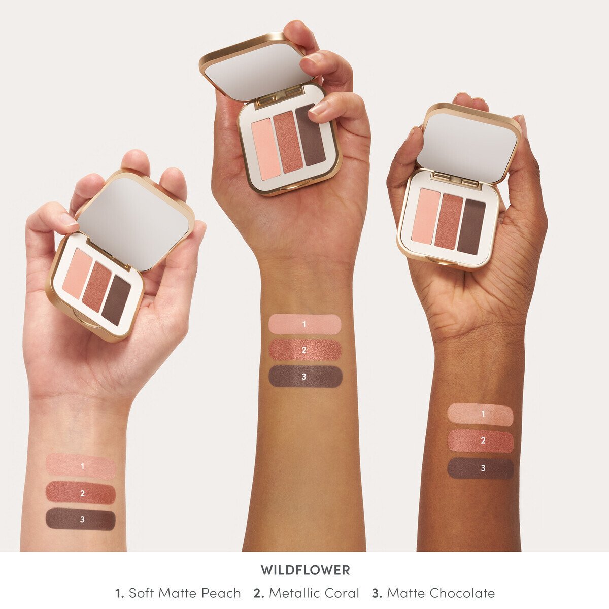 Jane Iredale PurePressed Eye Shadow Triple, shade Wildflower, tube