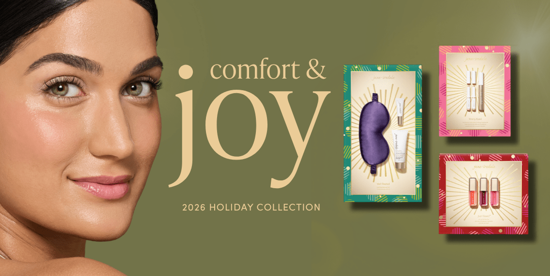 Jane Iredale Comfort and Joy 2026 Holiday Collection: the Well Rested, Starry Eyed and Just Kissed gift sets