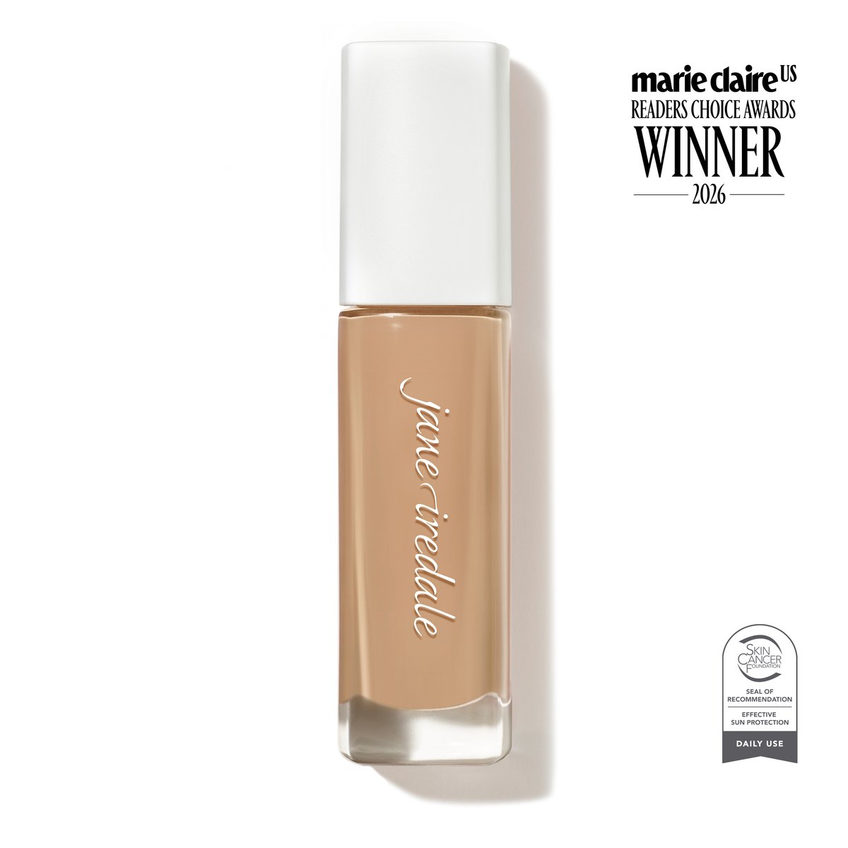 Jane Iredale Skintuition SPF 30 Radiance-Boosting Liquid Foundation, shade 30 Light Medium, tube