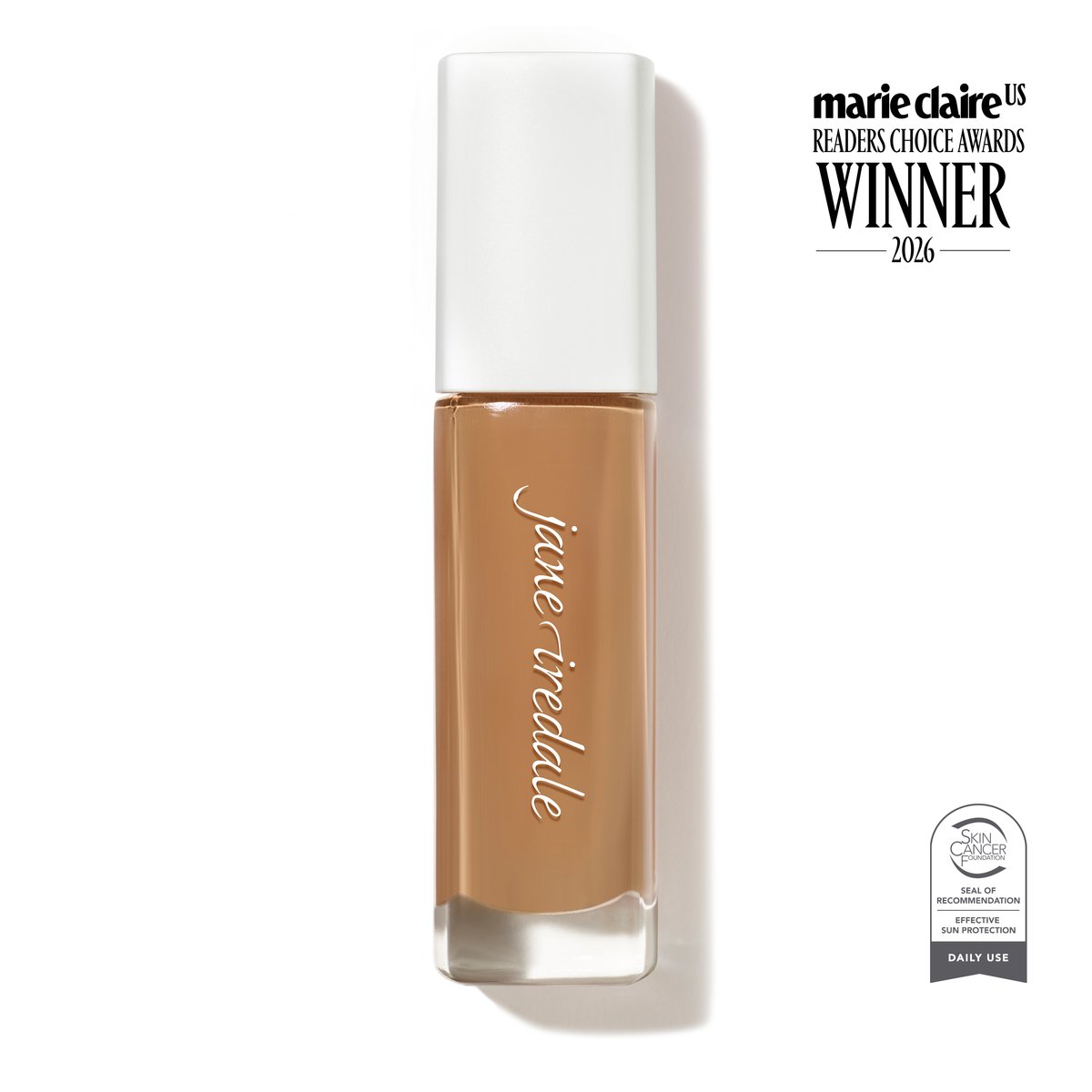 Jane Iredale Skintuition SPF 30 Radiance-Boosting Liquid Foundation, shade 48 Medium, tube