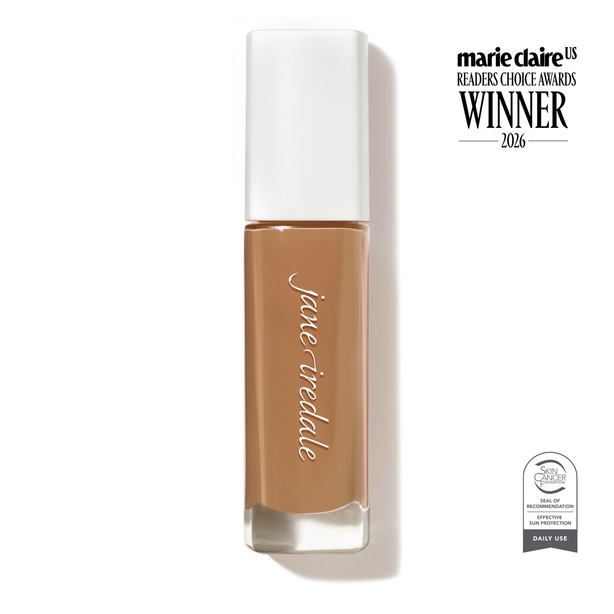 Jane Iredale Skintuition SPF 30 Radiance-Boosting Liquid Foundation, shade 50 Medium Dark, tube