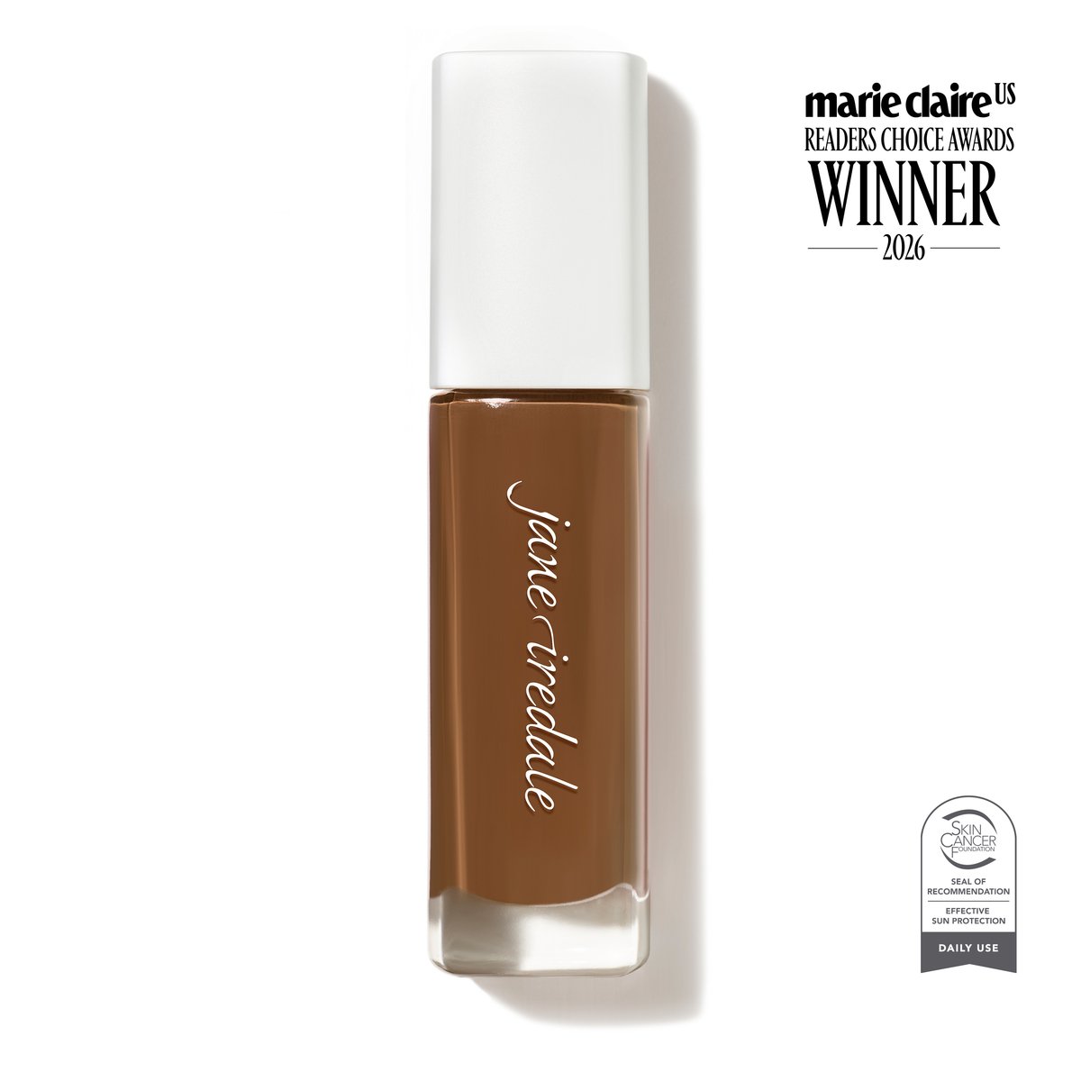 Jane Iredale Skintuition SPF 30 Radiance-Boosting Liquid Foundation, shade 74 Deep, tube